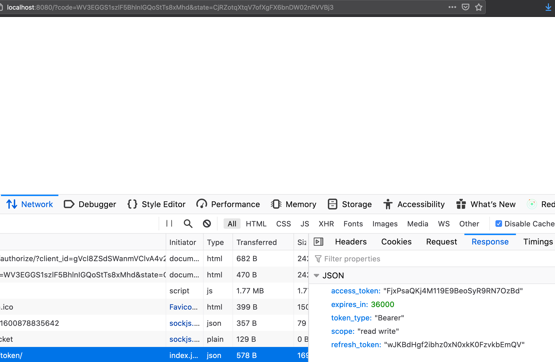 Oauth 2.0 Bearer access token